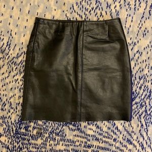 DKNY Faux Leather Black Mini Skirt - Small